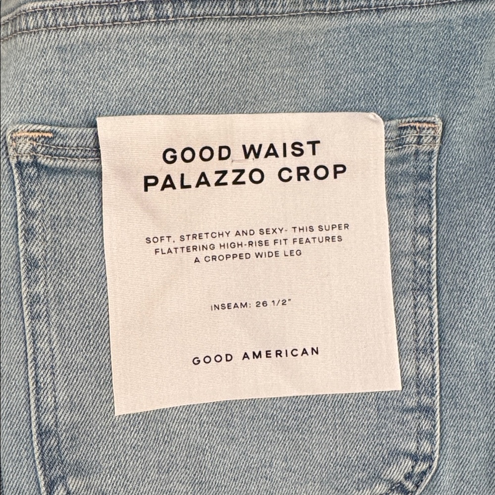 NWT Good American Good Waist Palazzo Crop Compression Jeans - Picture 8 of 8